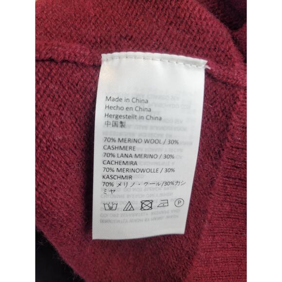 Revive Cashmere Women's Merlot Wool Cashmere Raglan Midi Cardigan Sweater L - Picture 7 of 10